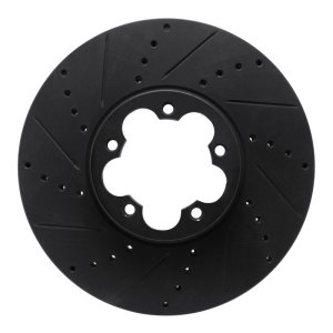 Ford Transit-350 HD/DRW Brake Rotor (1) - Front Left - R1 Concepts - Drilled & Slotted - Black - `15-`25